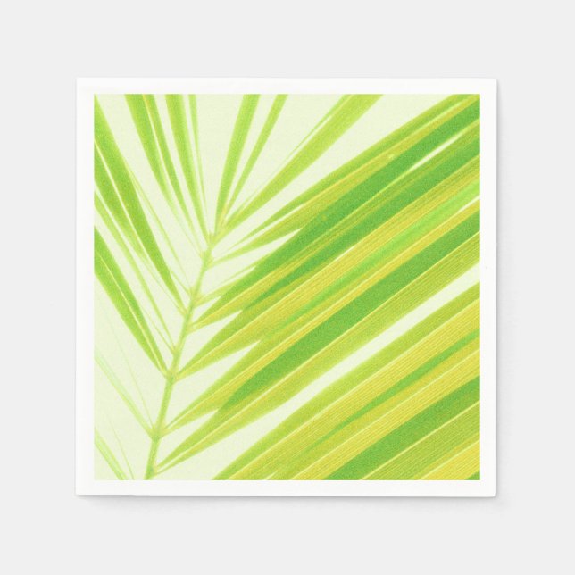 Blassgrüne Pastellpalme-Blätter Serviette (Vorderseite)