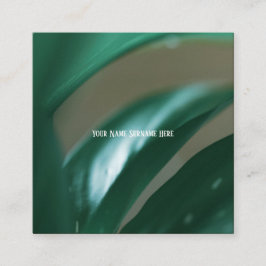 Blassgrüne Pflanze Naturerlebniskarte Quadratische Visitenkarte