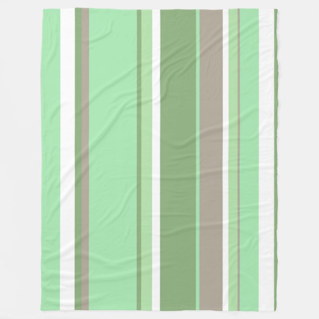 Blassgrüne Streifen Fleecedecke (Vorderseite)