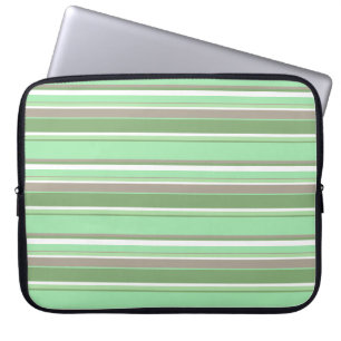Blassgrüne Streifen Laptopschutzhülle