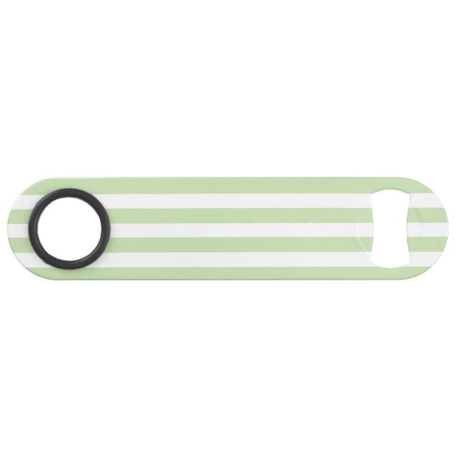 Blassgrüne und weiße Streifen aus Süßigkeiten Speed Flaschenöffner (Rückseite Horizontal)