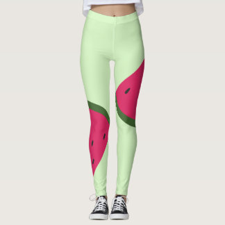 Blassgrüne Wassermelonen Leggings