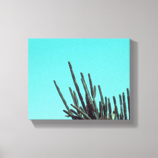 Blassgrüner Kakteen Sukkulente Pflanze Minimalismu Leinwanddruck (Vorderseite)