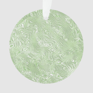 Blassgrünes abstraktes Moiré-Wellenmuster Ornament