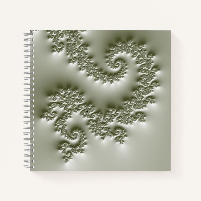 Blassgrünes Fraktal Notizbuch (Vorderseite)