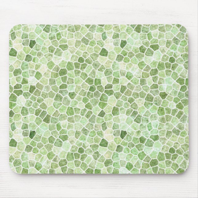 Blassgrünes Kopfsteinpflaster-Patchwork-Terrazo-Mu Mousepad (Vorne)