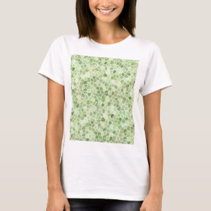 Blassgrünes Kopfsteinpflaster-Patchwork-Terrazzomu T-Shirt