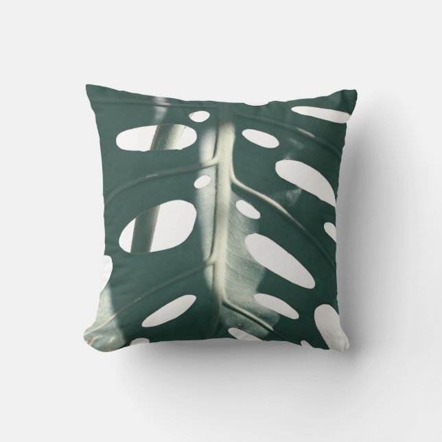 Blassgrünes Leaf-Kissen Kissen Kissen Kissen (Vorderseite)