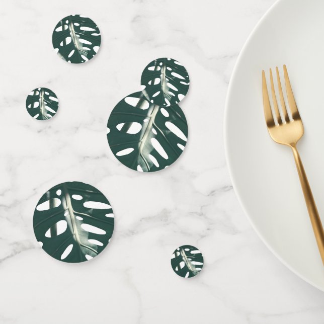 Blassgrünes Leaf Schweizer Käse Monstera deliciosa Konfetti (Gruppe)