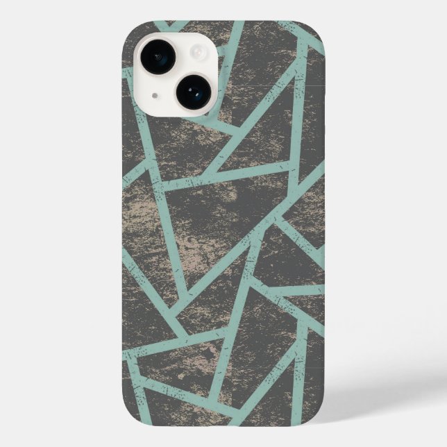 Blassgrünes und graues Mosaikmuster Case-Mate iPhone Hülle (Rückseite)
