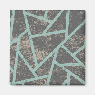 Blassgrünes und graues Mosaikmuster Magnet