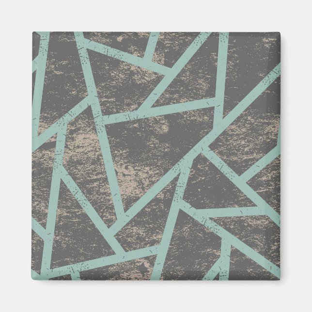 Blassgrünes und graues Mosaikmuster Magnet (Vorne)