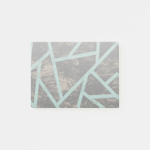 Blassgrünes und graues Mosaikmuster Post-it Klebezettel