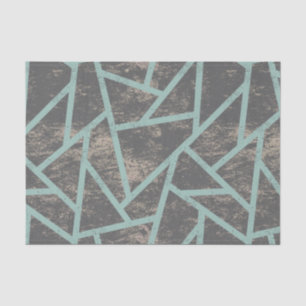Blassgrünes und graues Mosaikmuster Seidenpapier