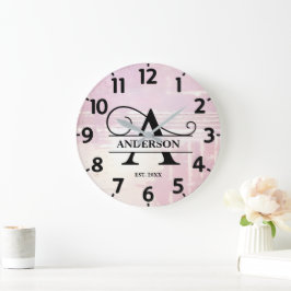 Blasslavender Große Wanduhr