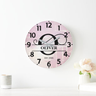 Blasslavender Große Wanduhr