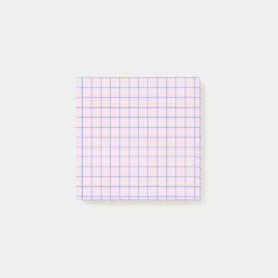 Blasslila kariertes Muster, weiches Rasterdesign Post-it Klebezettel