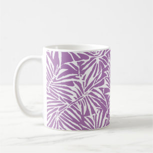 Blasslila tropisches Blatt-Wiederholungsmuster Kaffeetasse