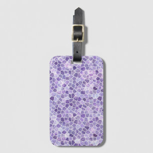 Blasslila und violett gepflastertes Patchwork-Terr Gepäckanhänger