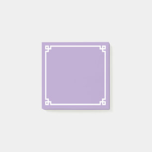 Blasslila und weiße griechische Schlüsselbordüre Post-it Klebezettel