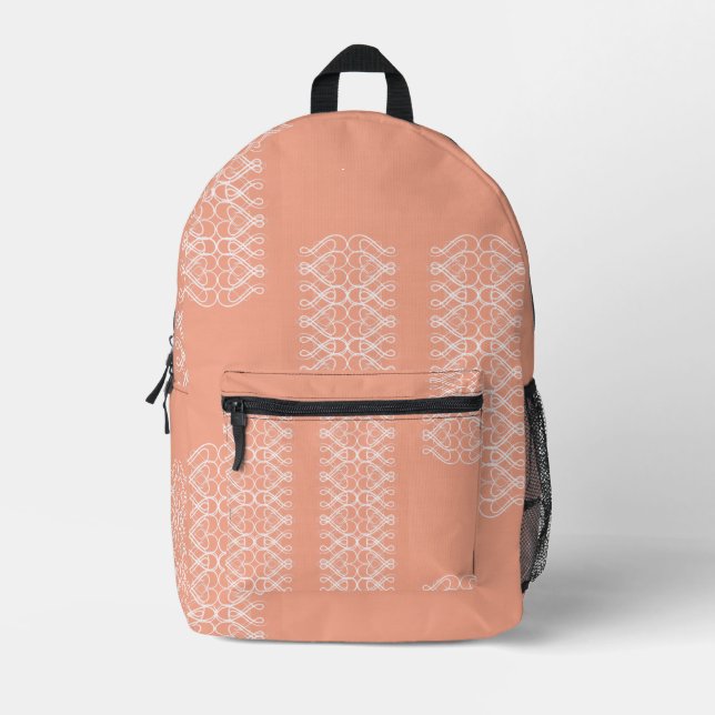 Blassorange Bedruckter Rucksack (Vorderseite)