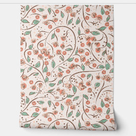 Blasspfirsichblütenberries und -weine Boho botanis Tapete