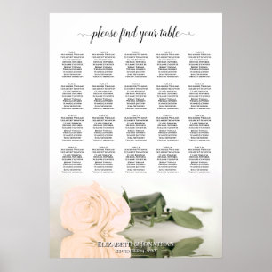 Blasspfirsichfarbene Rose 20 Tabelle Hochzeitstabe Poster