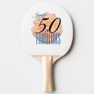 Blasspfirsichfarbene Rose 50 und fabelhafter Gebur Tischtennis Schläger