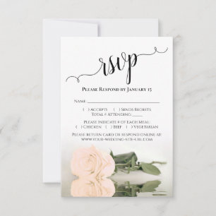 Blasspfirsichfarbene Rose Elegante Hochzeit RSVP Karte