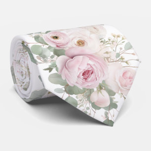 Blassrosa Blumen Krawatte