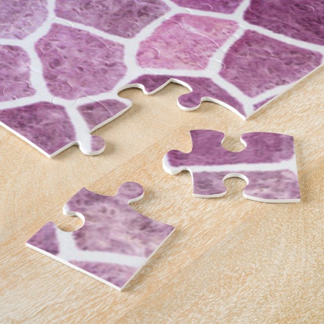 Blassrosa Cobbled Patchwork Terrazo Muster Puzzle (Seite)