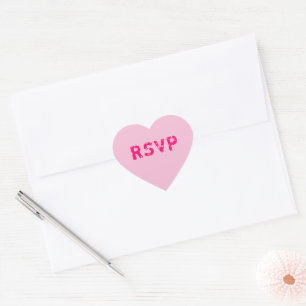 Blassrosa Conversation Heart RSVP Herz-Aufkleber