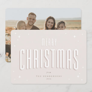Blassrosa Frohe Weihnachten Retro-Sterne Flaches F
