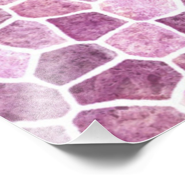 Blassrosa gepflastertes Patchwork-Terrazzomuster Fotodruck (Ecke)