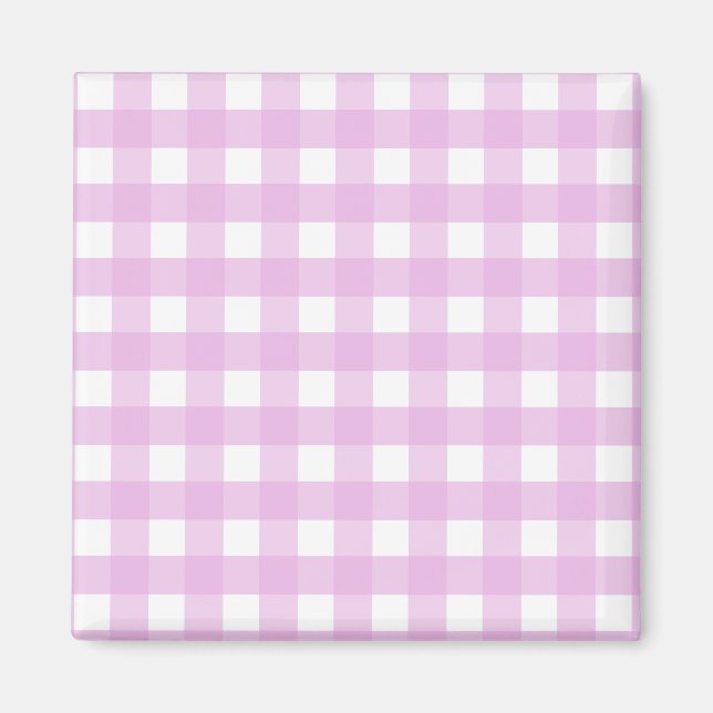 Blassrosa Gingham Magnet (Vorne)