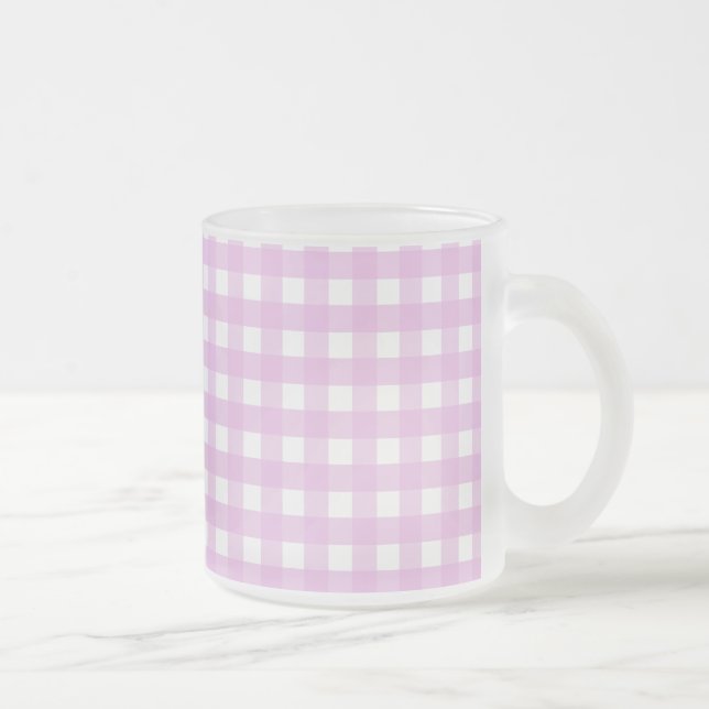 Blassrosa Gingham Mattglastasse (Rechts)