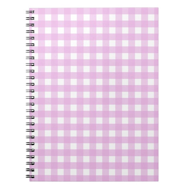 Blassrosa Gingham Notizblock (Vorderseite)
