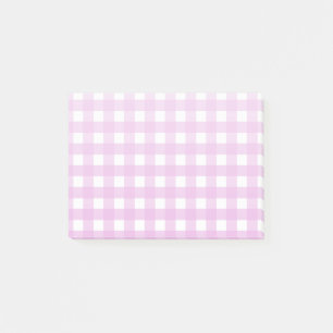 Blassrosa Gingham Post-it Klebezettel