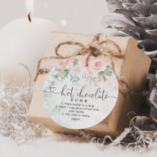 Blassrosa Hot-Schokoladen-Bombe Geschenkanhänger
