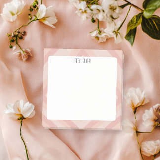 Blassrosa Linien CUSTOM Chic Monogram Personalisie Post-it Klebezettel