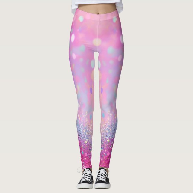 Blassrosa mit glänzender Wirkung Leggings (Vorderseite)