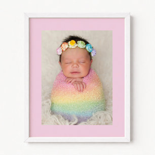 Blassrosa neues Baby-Mädchen-Foto Poster
