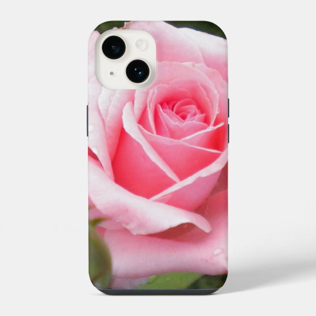 Blassrosa Rose  iPhone Hülle (Rückseite)