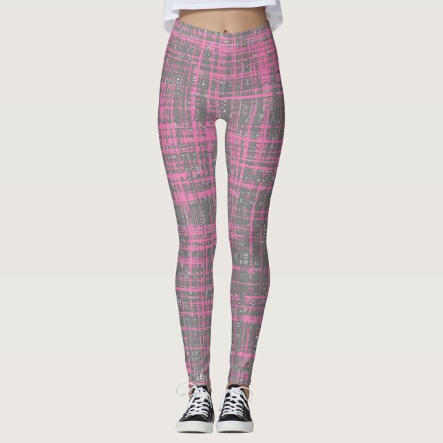 Blassrosa Streifen Leggings (Vorderseite)