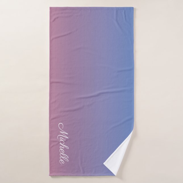 Blassrosa und blaue Gradientenombre Badehandtuch (Badehandtuch)