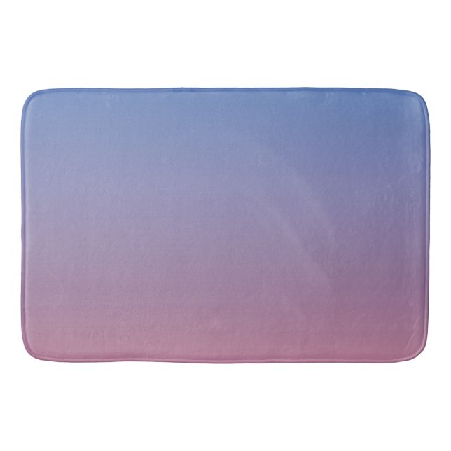 Blassrosa und blaue Gradientenombre Badematte (Vorderseite)