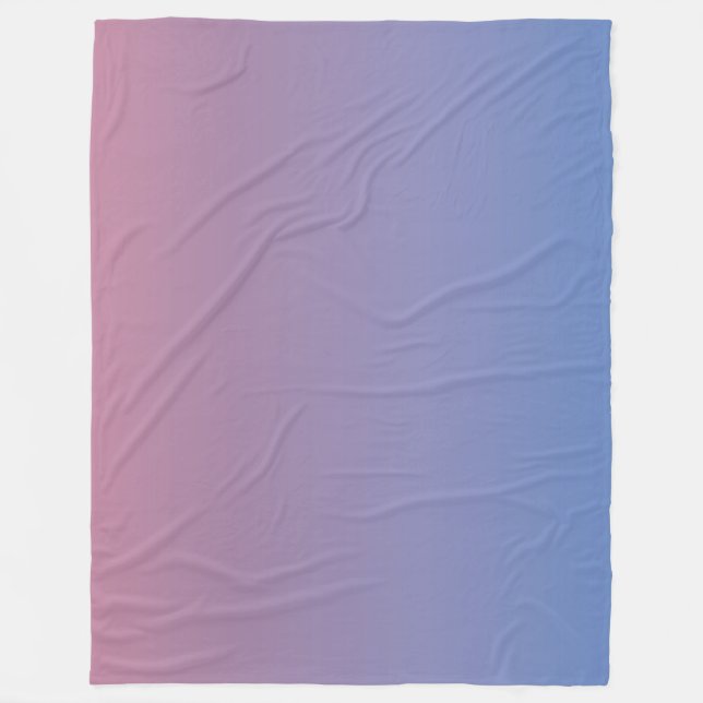 Blassrosa und blaue Gradientenombre Fleecedecke (Vorderseite)