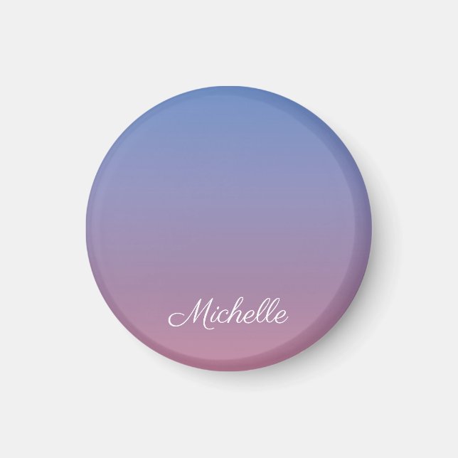 Blassrosa und blaue Gradientenombre Magnet (Vorne)