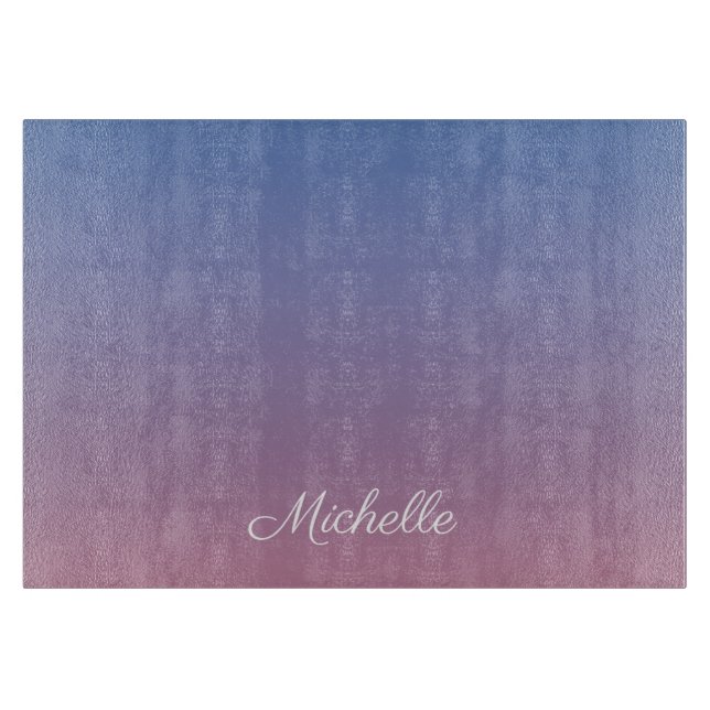 Blassrosa und blaue Gradientenombre Schneidebrett (Vorderseite)