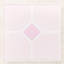 Blassrosa und weiße geometrische Muster Glasuntersetzer